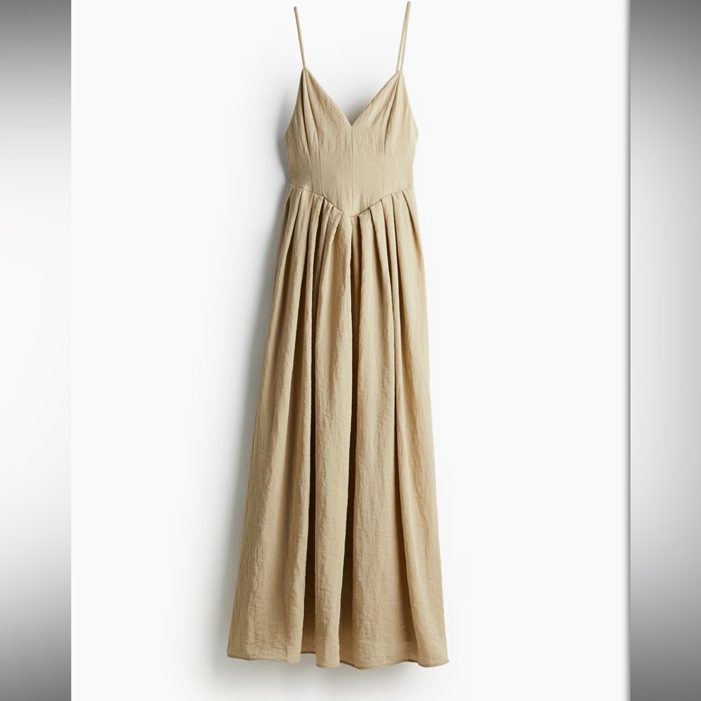 NWT H&M DROP WAIST CRINKLED DRESS - Sz L